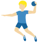 man playing handball: medium-light skin tone pentru platforma X / Twitter