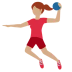 X / Twitter প্ল্যাটফর্মে জন্য woman playing handball: medium skin tone