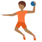 person playing handball: medium-dark skin tone สำหรับแพลตฟอร์ม X / Twitter