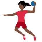 woman playing handball: dark skin tone for X / Twitter platform
