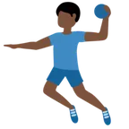 man playing handball: dark skin tone for X / Twitter platform