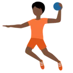 person playing handball: dark skin tone สำหรับแพลตฟอร์ม X / Twitter