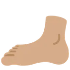 foot: medium skin tone สำหรับแพลตฟอร์ม X / Twitter