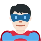 man superhero: light skin tone til X / Twitter platform