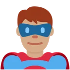 man superhero: medium skin tone pour la plateforme X / Twitter