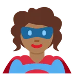 woman superhero: medium-dark skin tone untuk platform X / Twitter