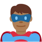 man superhero: medium-dark skin tone per la piattaforma X / Twitter