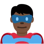 man superhero: dark skin tone per la piattaforma X / Twitter