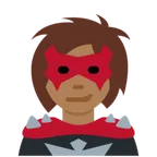 X / Twitter cho nền tảng woman supervillain: medium-dark skin tone