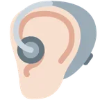 X / Twitter 플랫폼을 위한 ear with hearing aid: light skin tone