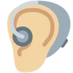 ear with hearing aid: medium-light skin tone für X / Twitter Plattform
