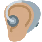 ear with hearing aid: medium skin tone für X / Twitter Plattform