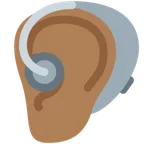 X / Twitter dla platformy ear with hearing aid: medium-dark skin tone