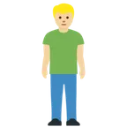 man standing: medium-light skin tone voor X / Twitter platform