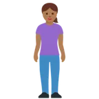 woman standing: medium-dark skin tone สำหรับแพลตฟอร์ม X / Twitter