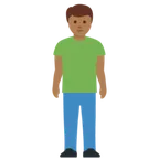 man standing: medium-dark skin tone per la piattaforma X / Twitter
