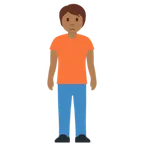 X / Twitter 플랫폼을 위한 person standing: medium-dark skin tone
