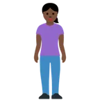 woman standing: dark skin tone สำหรับแพลตฟอร์ม X / Twitter