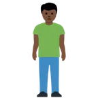 X / Twitter cho nền tảng man standing: dark skin tone
