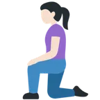 X / Twitter platformu için woman kneeling: light skin tone
