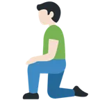 man kneeling: light skin tone untuk platform X / Twitter