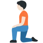 X / Twitter 플랫폼을 위한 person kneeling: light skin tone