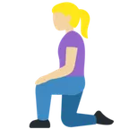 woman kneeling: medium-light skin tone til X / Twitter platform