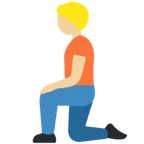 X / Twitter 플랫폼을 위한 person kneeling: medium-light skin tone
