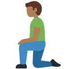 X / Twitter platformu için man kneeling: medium-dark skin tone