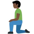 man kneeling: dark skin tone pentru platforma X / Twitter