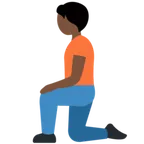 X / Twitter 플랫폼을 위한 person kneeling: dark skin tone