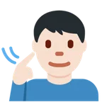 deaf man: light skin tone untuk platform X / Twitter