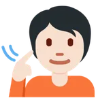 deaf person: light skin tone untuk platform X / Twitter