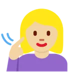 deaf woman: medium-light skin tone สำหรับแพลตฟอร์ม X / Twitter