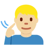 X / Twitter cho nền tảng deaf man: medium-light skin tone