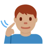 deaf man: medium skin tone สำหรับแพลตฟอร์ม X / Twitter