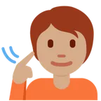 deaf person: medium skin tone untuk platform X / Twitter