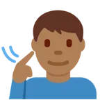 deaf man: medium-dark skin tone untuk platform X / Twitter