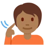 deaf person: medium-dark skin tone pentru platforma X / Twitter