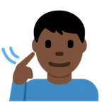 deaf man: dark skin tone untuk platform X / Twitter