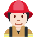 X / Twitterプラットフォームのfirefighter: light skin tone