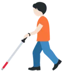 X / Twitter dla platformy person with white cane: light skin tone
