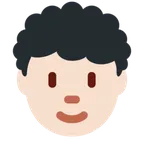 person: light skin tone, curly hair pentru platforma X / Twitter