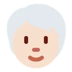 person: light skin tone, white hair untuk platform X / Twitter