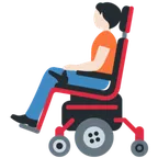 person in motorized wheelchair: light skin tone para a plataforma X / Twitter