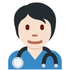 health worker: light skin tone for X / Twitter platform