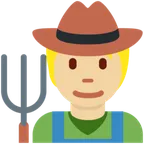 X / Twitter platformu için farmer: medium-light skin tone
