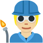 X / Twitter platformu için factory worker: medium-light skin tone