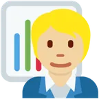 office worker: medium-light skin tone สำหรับแพลตฟอร์ม X / Twitter
