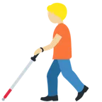 person with white cane: medium-light skin tone pentru platforma X / Twitter